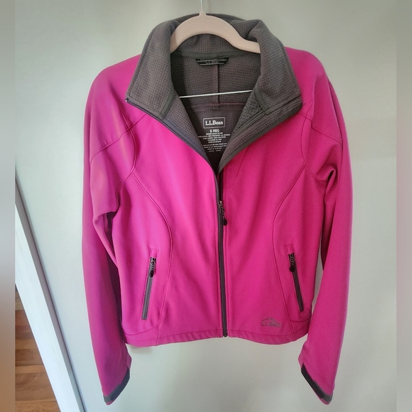 LL Bean Womens Fleece Lined Jacket Hot Pink Zipper Polyester & Spandex Sz S Reg - Picture 3 of 16